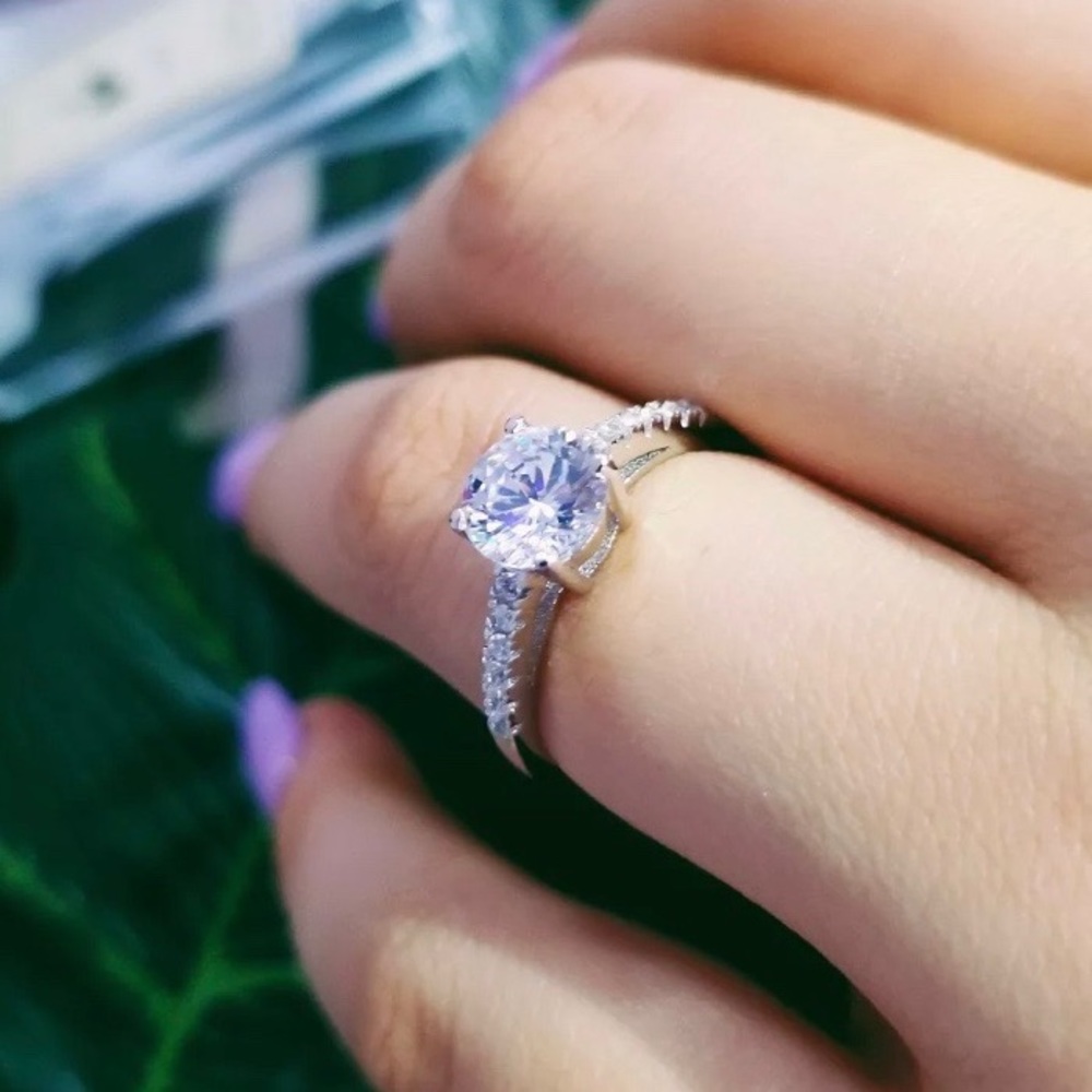 New💍925 Sterling Silver Diamond Engagement Ring - Picture 6 of 6